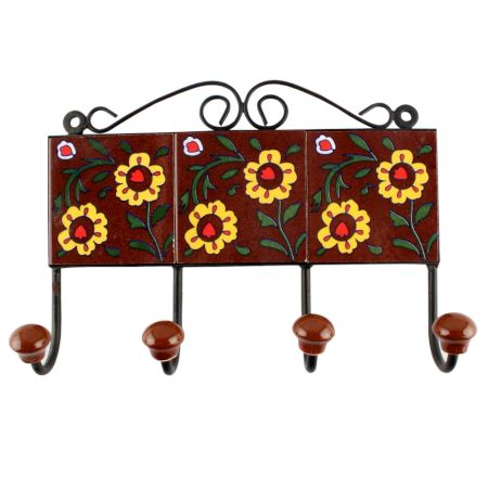 Yellow Tiny Flower Ceramic Tile Hook